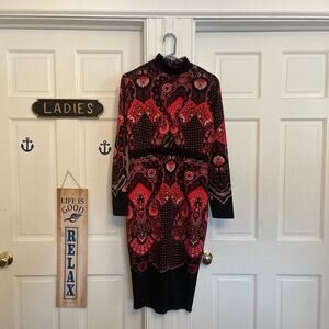 Rubber Ducky Open Navel Bodycon Stretch dress size large Paisley Print